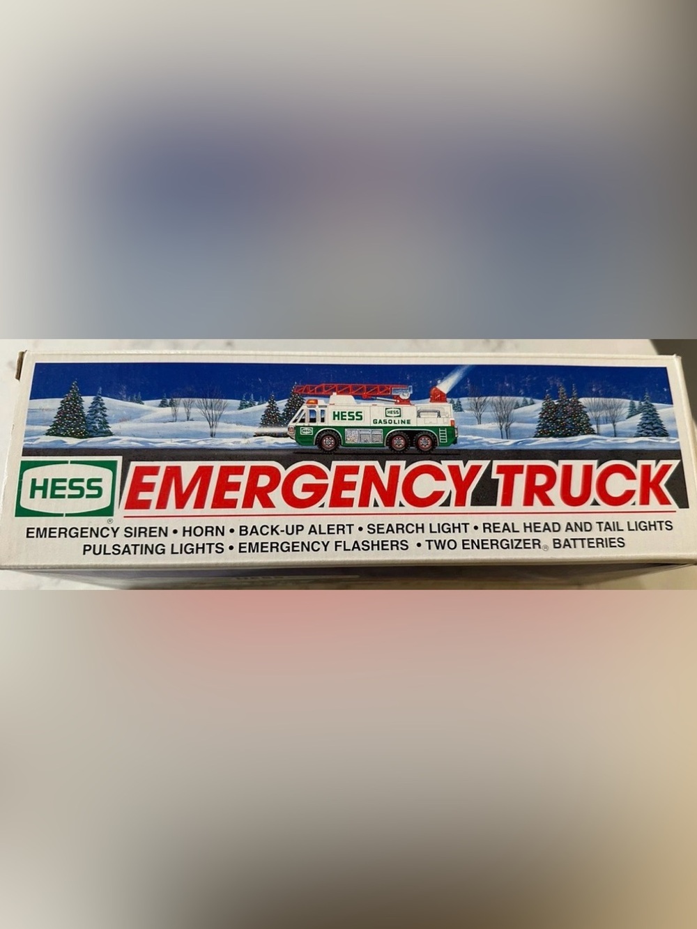 NIB Vintage 1996 Hess Emergency Truck Fire Rescue Lights Sounds Collectible